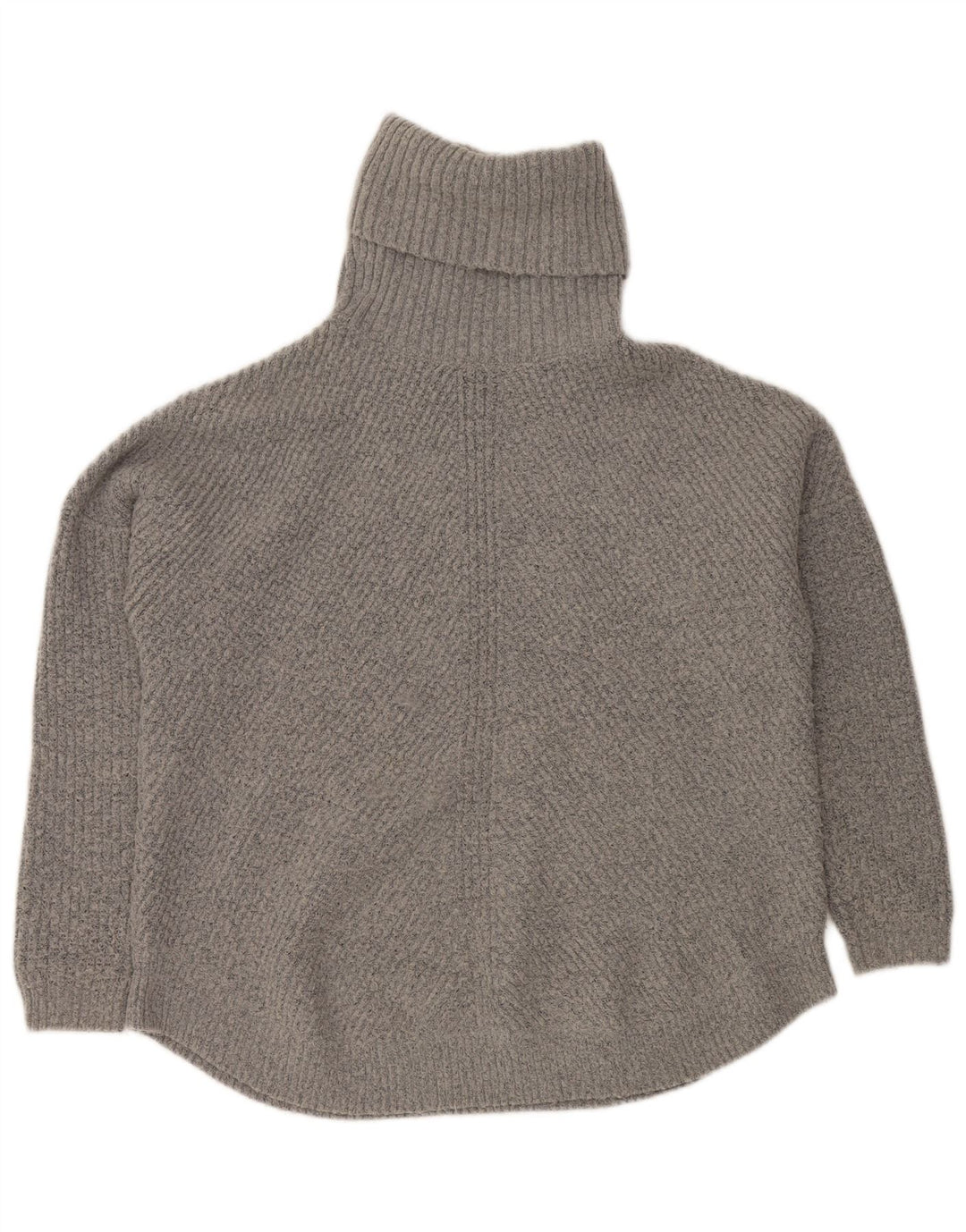 Suéter feminino VINTAGE com gola alta e gola alta Reino Unido 16 grande cinza