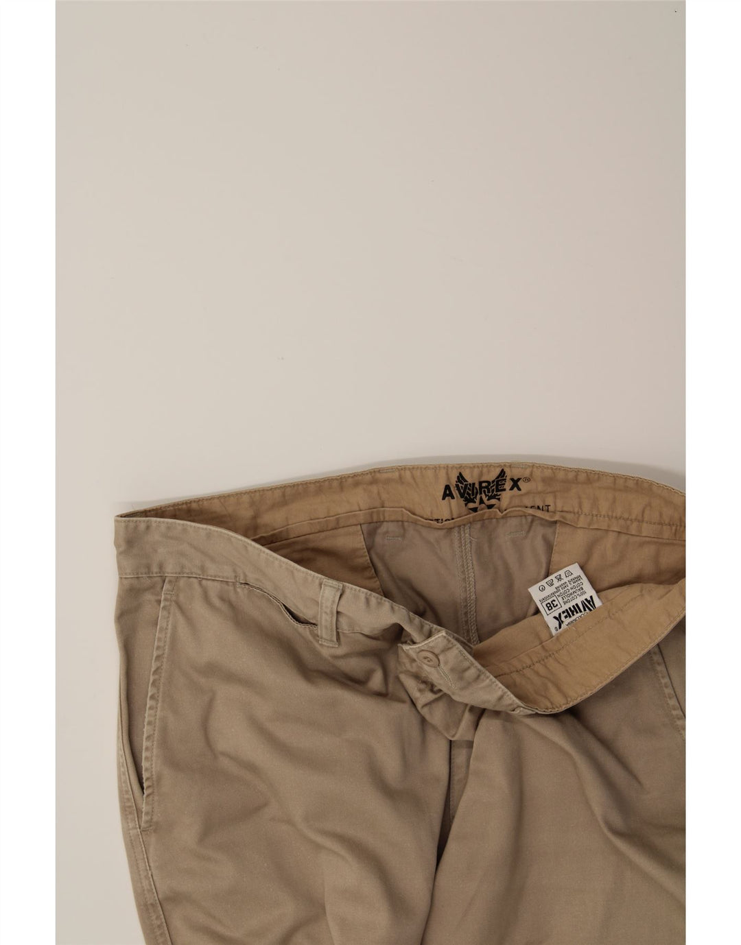 AVIREX Mens Straight Chino Trousers W38 L30 Beige Cotton Vintage Avirex and Second-Hand Avirex from Messina Hembry 