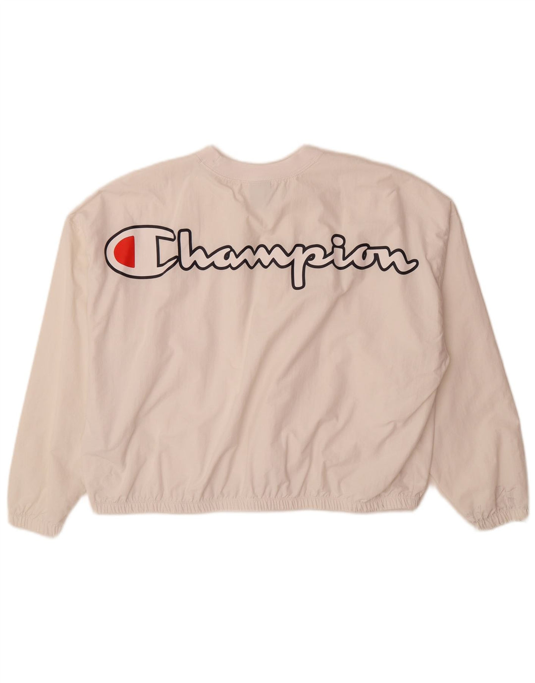 Campeão feminino gráfico oversized pulôver agasalho top Reino Unido 10 pequeno branco