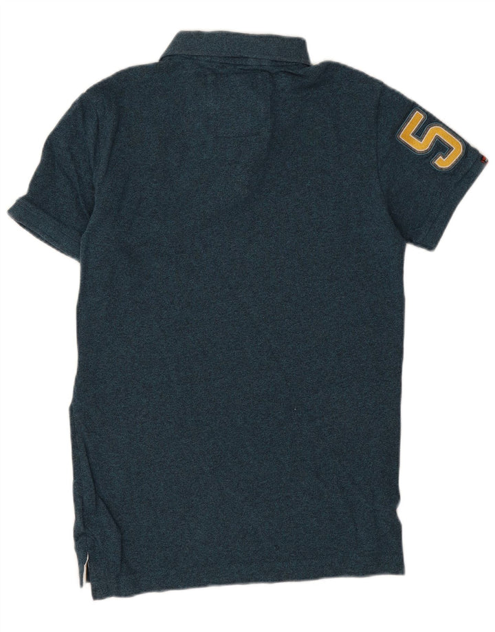Camisa polo masculina Superdry Graphic pequena azul algodão