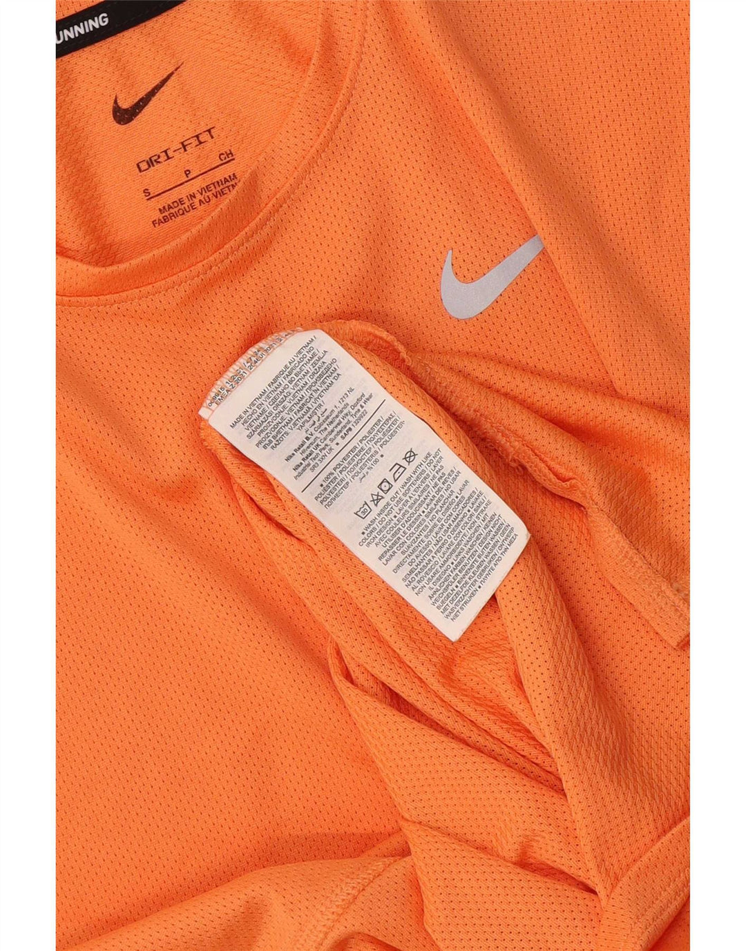 Camiseta feminina Nike Dri Fit Top UK 10 pequena laranja poliéster