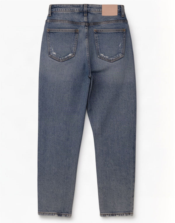 Zara Jeans feminino angustiado cônico EU 40 médio W30 L29 azul