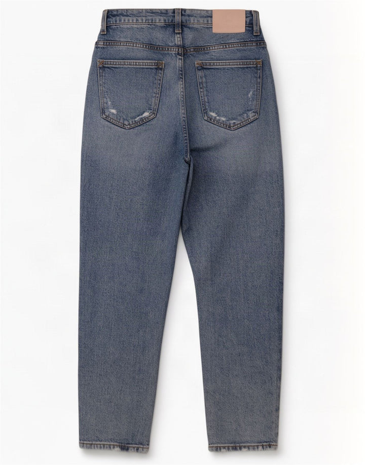 Zara Jeans feminino angustiado cônico EU 40 médio W30 L29 azul