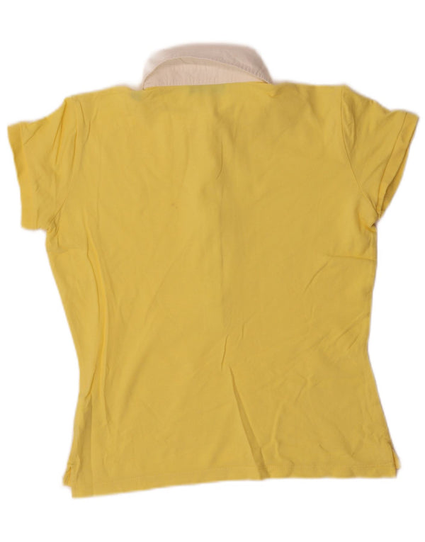 Camisa polo feminina Trussardi Reino Unido 10 pequeno algodão amarelo