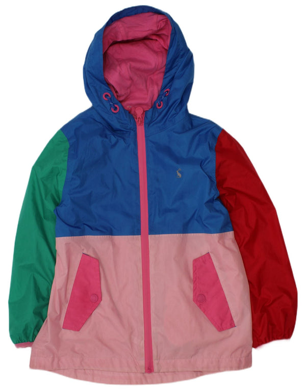 Jaqueta de chuva com capuz para meninas Joules 6-7 anos Colorblock multicolorido