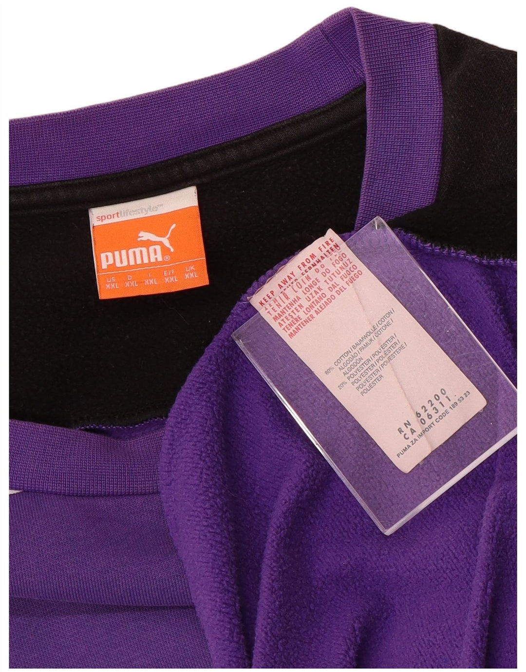 PUMA Mens Osnabruck Moletom Jumper 2XL Roxo Colourblock Algodão