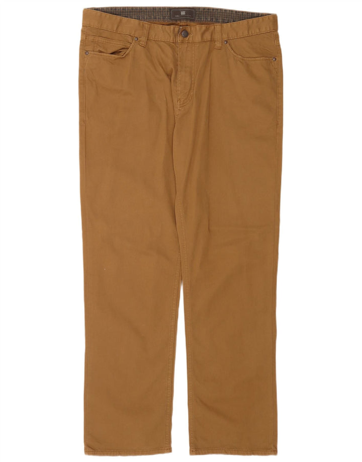 Calça casual masculina Marks & Spencer regular W36 L31 algodão marrom
