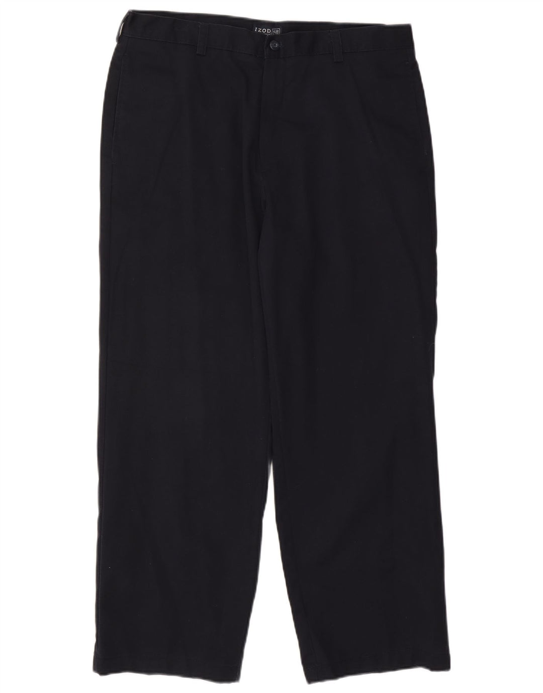 Calça chino reta masculina IZOD W36 L29 algodão azul marinho