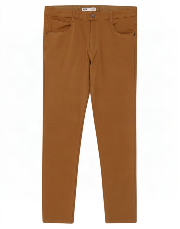 Zara Calça masculina slim casual UE 44 grande W34 L28 algodão bege