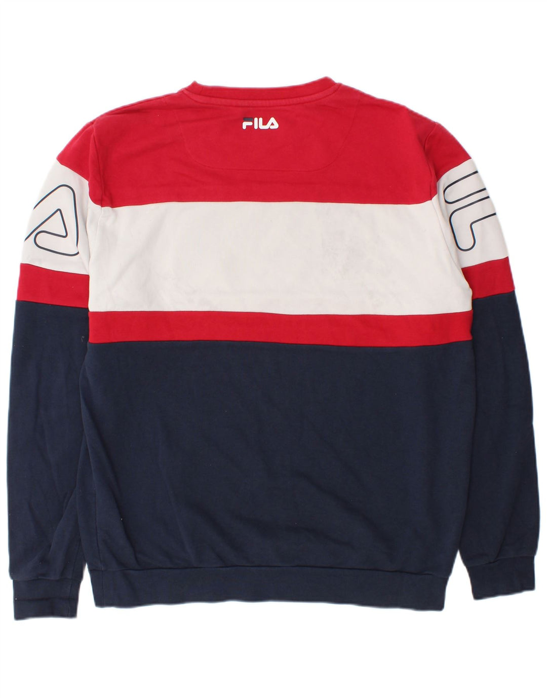 Fila Moletom Gráfico Masculino Jumper Grande Multicolorido Colorblock Algodão