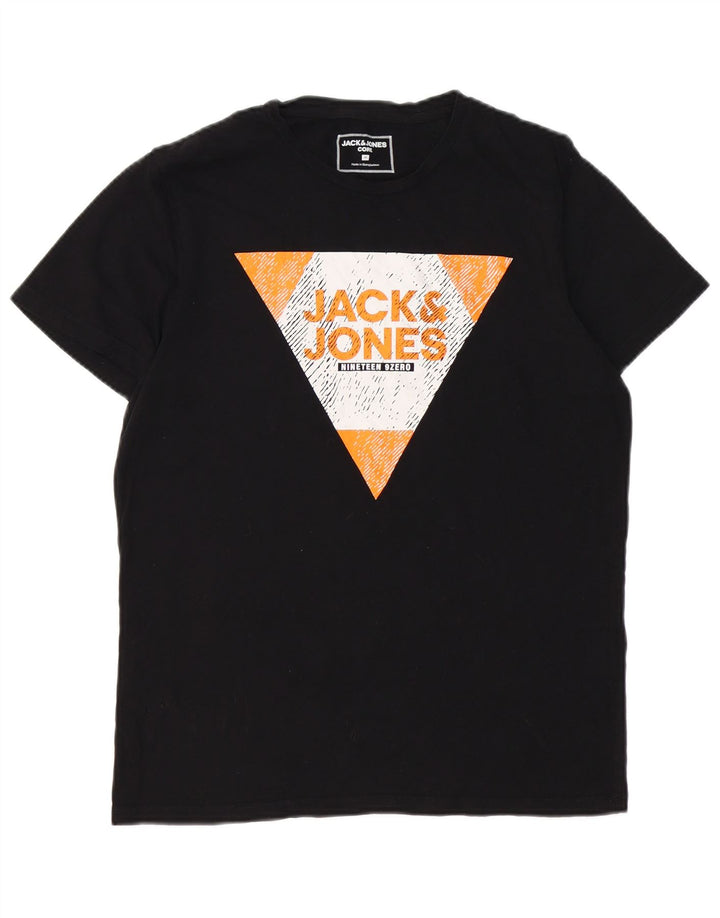 JACK & JONES Camiseta masculina Core Graphic Top médio algodão preto
