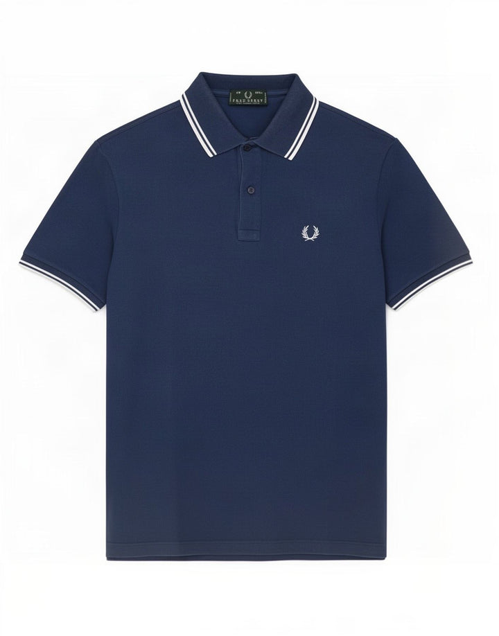 Camisa polo masculina Fred Perry médio algodão azul marinho