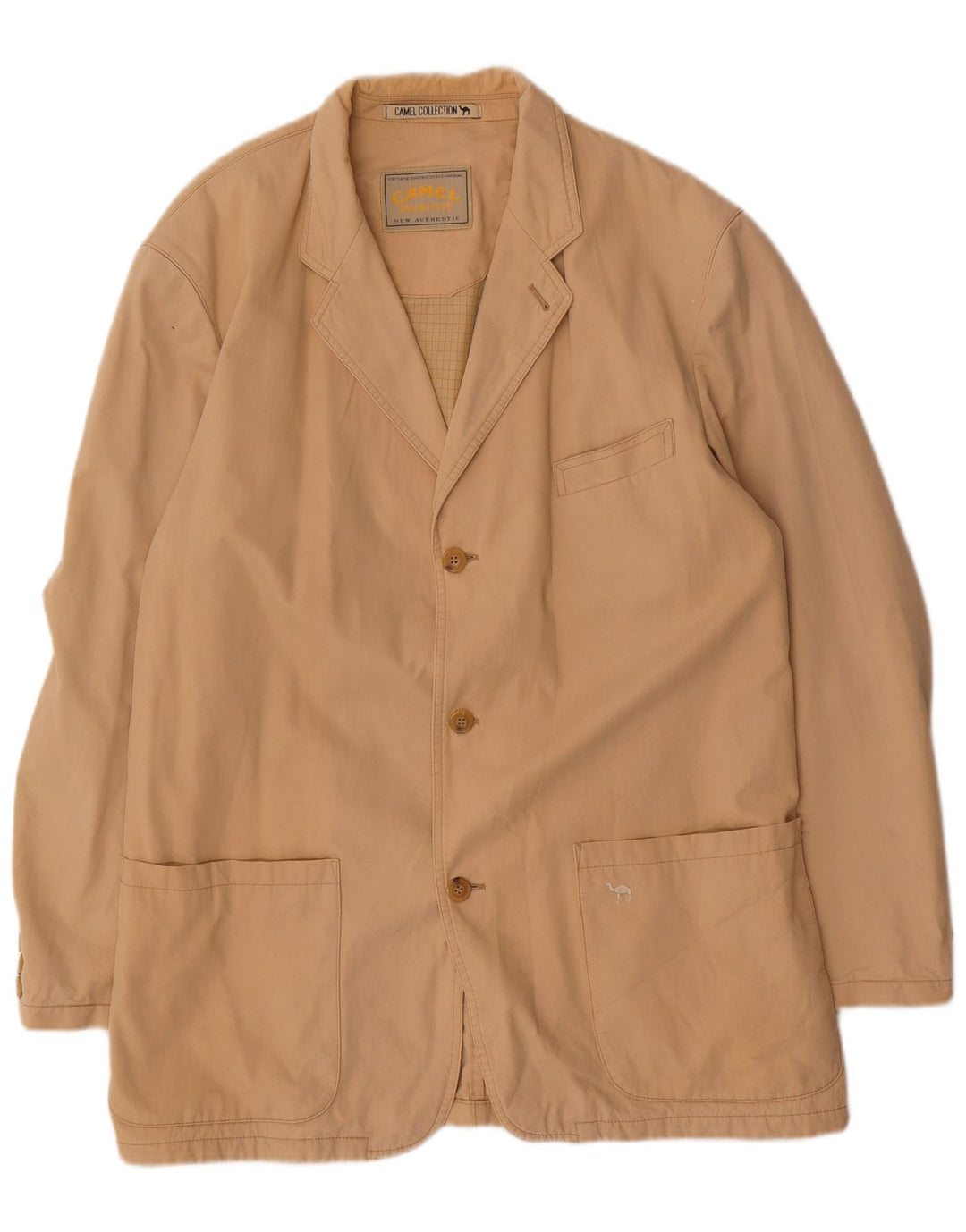 Jaqueta Blazer Masculina Camel Active com 3 Botões IT 54 XL Algodão Bege