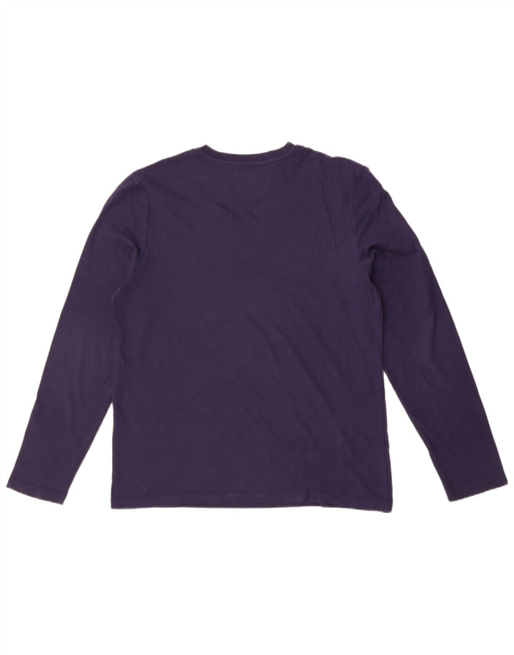 Lyle & Scott Camiseta masculina de manga comprida de algodão azul marinho médio