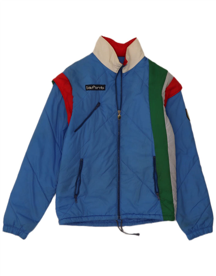 Jaqueta acolchoada masculina La Font IT 48 poliamida colorblock azul médio