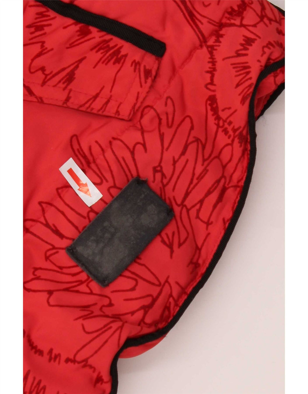 Jaqueta acolchoada com capuz feminina Desigual EU 44 XL poliéster floral vermelho