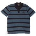 Camiseta masculina Adidas Top médio listrado azul de algodão