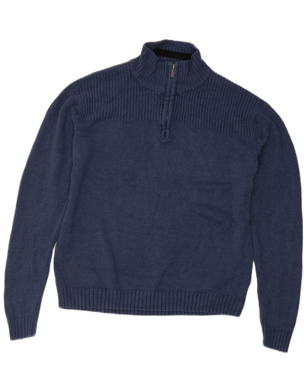 Suéter masculino Pierre Cardin com zíper e gola 2XL azul marinho acrílico