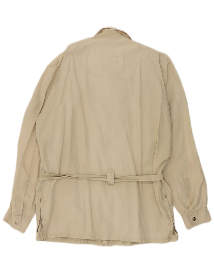 Jaqueta utilitária feminina vintage UK 16 grande bege
