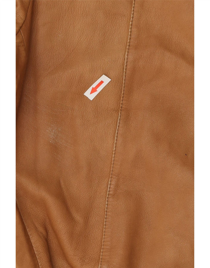 Jaqueta de couro masculina vintage IT 54 2XL marrom