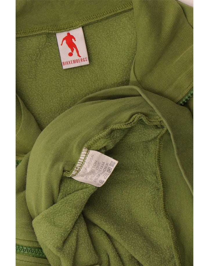 Bikkembergs Jaqueta masculina de agasalho gráfico de algodão verde médio