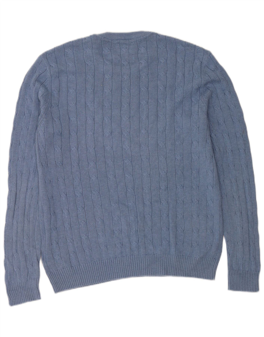 WHITE STUFF Suéter masculino com gola redonda, grande algodão azul