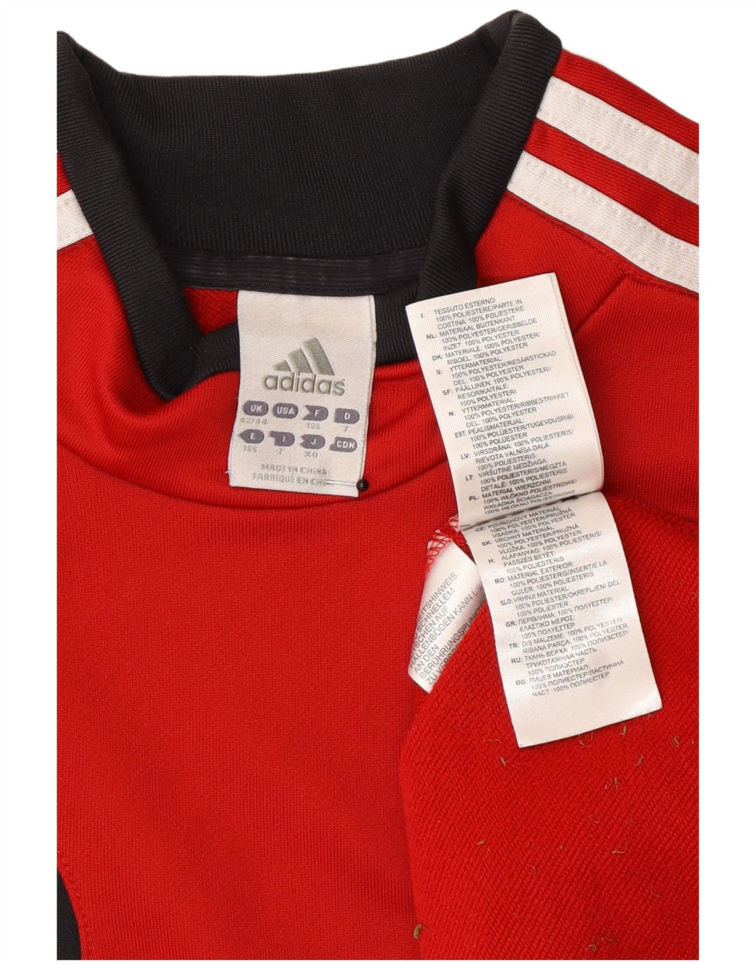 Adidas Mens Moletom Jumper UK 42/44 Grande Vermelho Colorblock Poliéster
