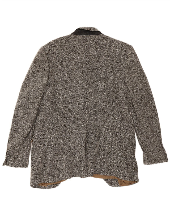 Jaqueta Blazer masculina Dolce & Gabbana com 1 botão IT 52 XL lã manchada cinza