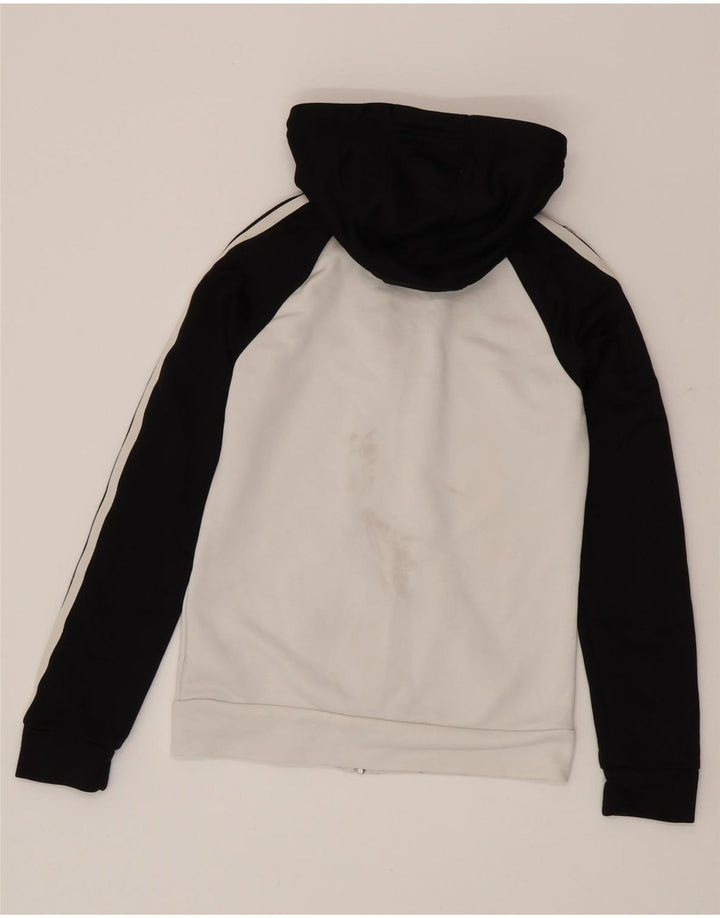 Suéter adidas feminino com capuz e zíper Reino Unido 8 pequeno bloco colorido branco poliéster