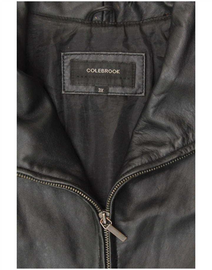 Jaqueta de couro feminina Colebrook UK 22 3XL couro preto