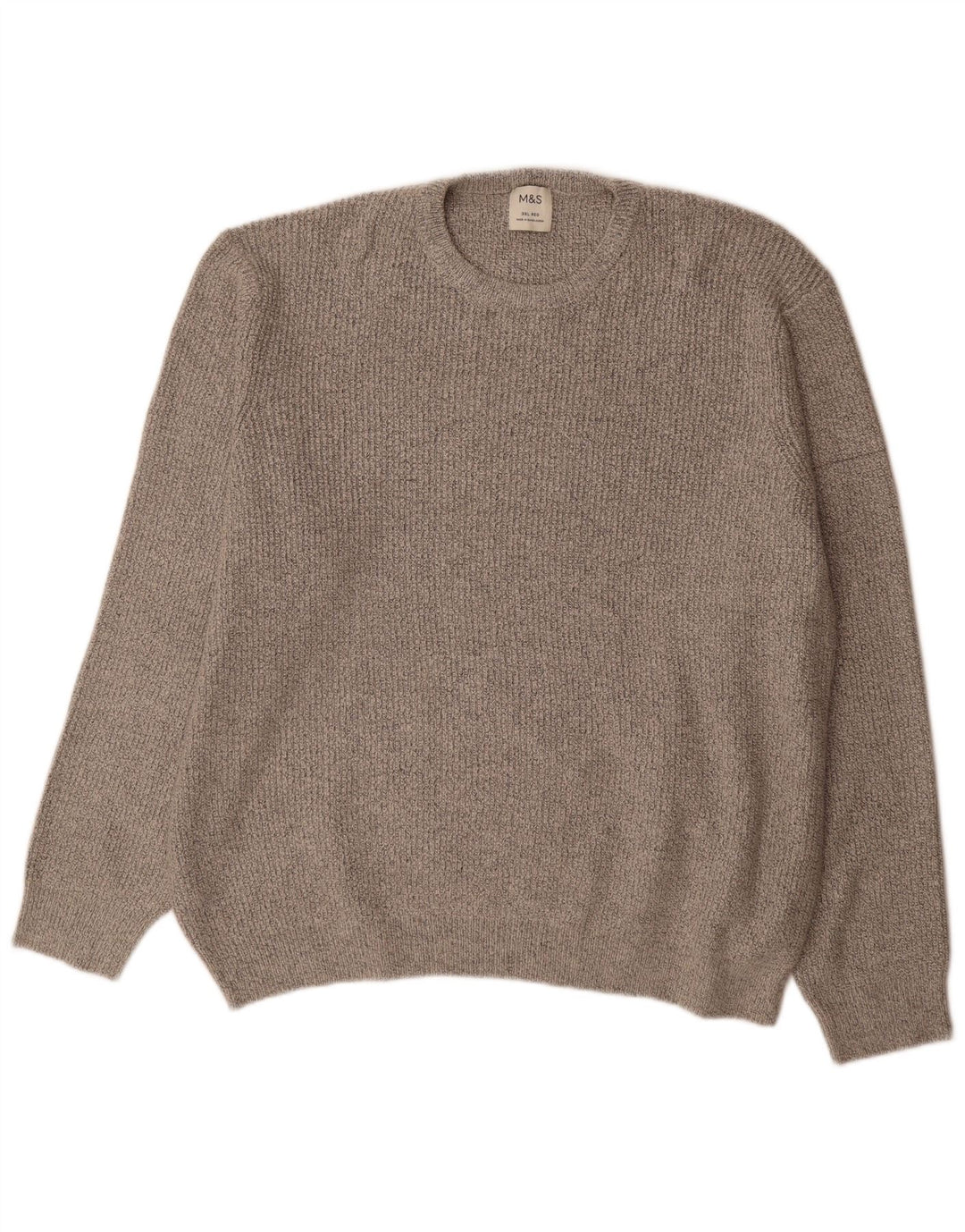 Suéter masculino Marks & Spencer com gola redonda 3XL cinza poliamida