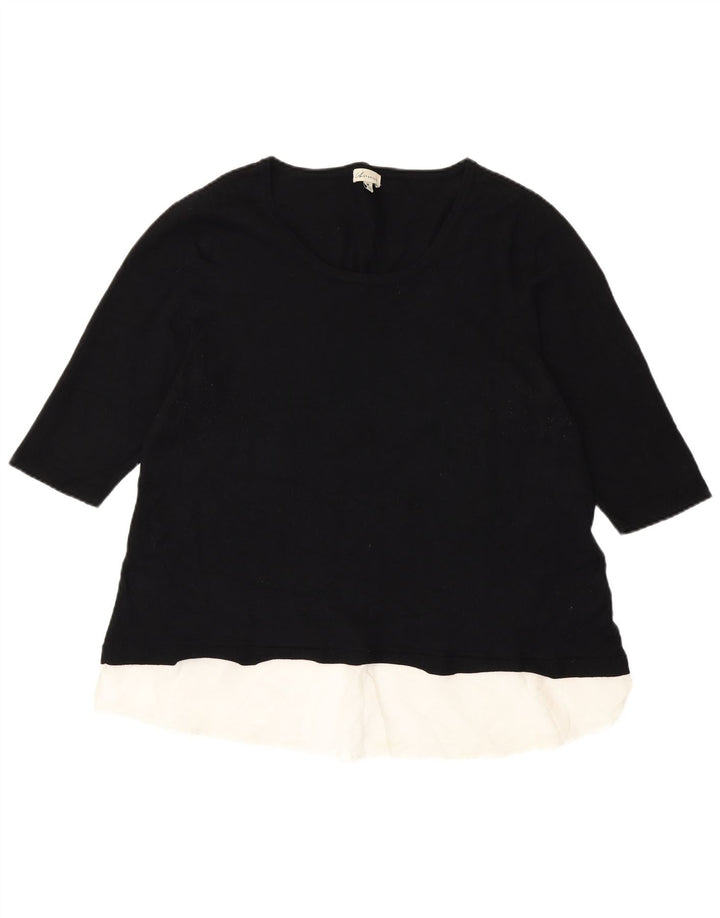Blusa feminina Autograph da Marks & Spencer Reino Unido 14 bloco colorido preto médio
