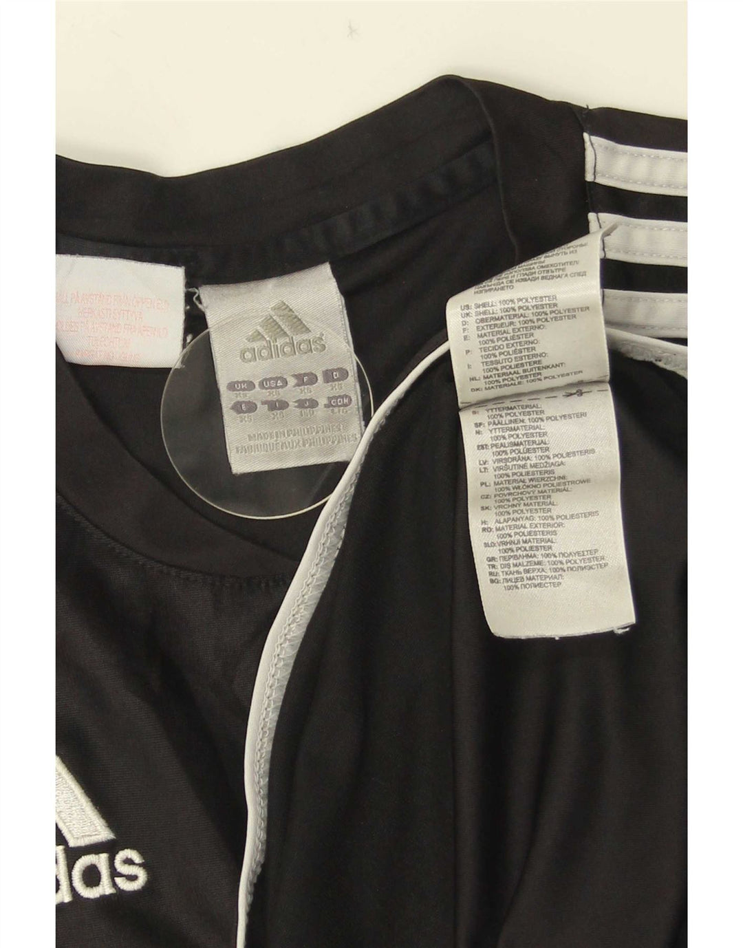 Camiseta masculina Adidas Top XS poliéster listrado preto