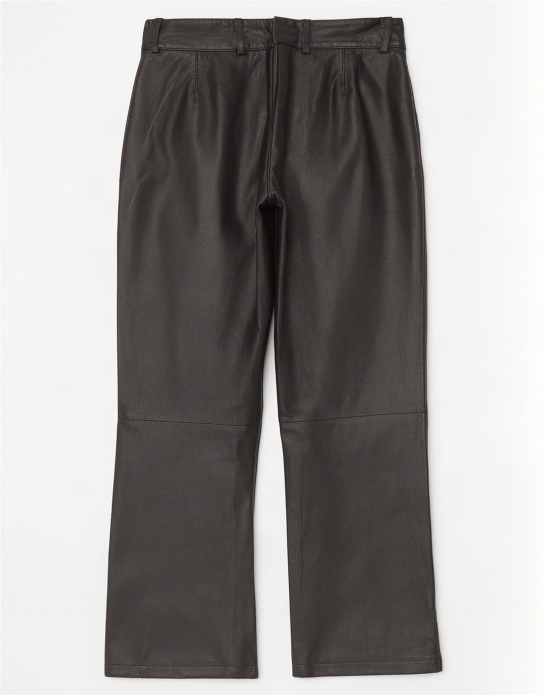 Calça feminina de couro reto K.K.Berlin EU 40 Médio W32 L29 preta