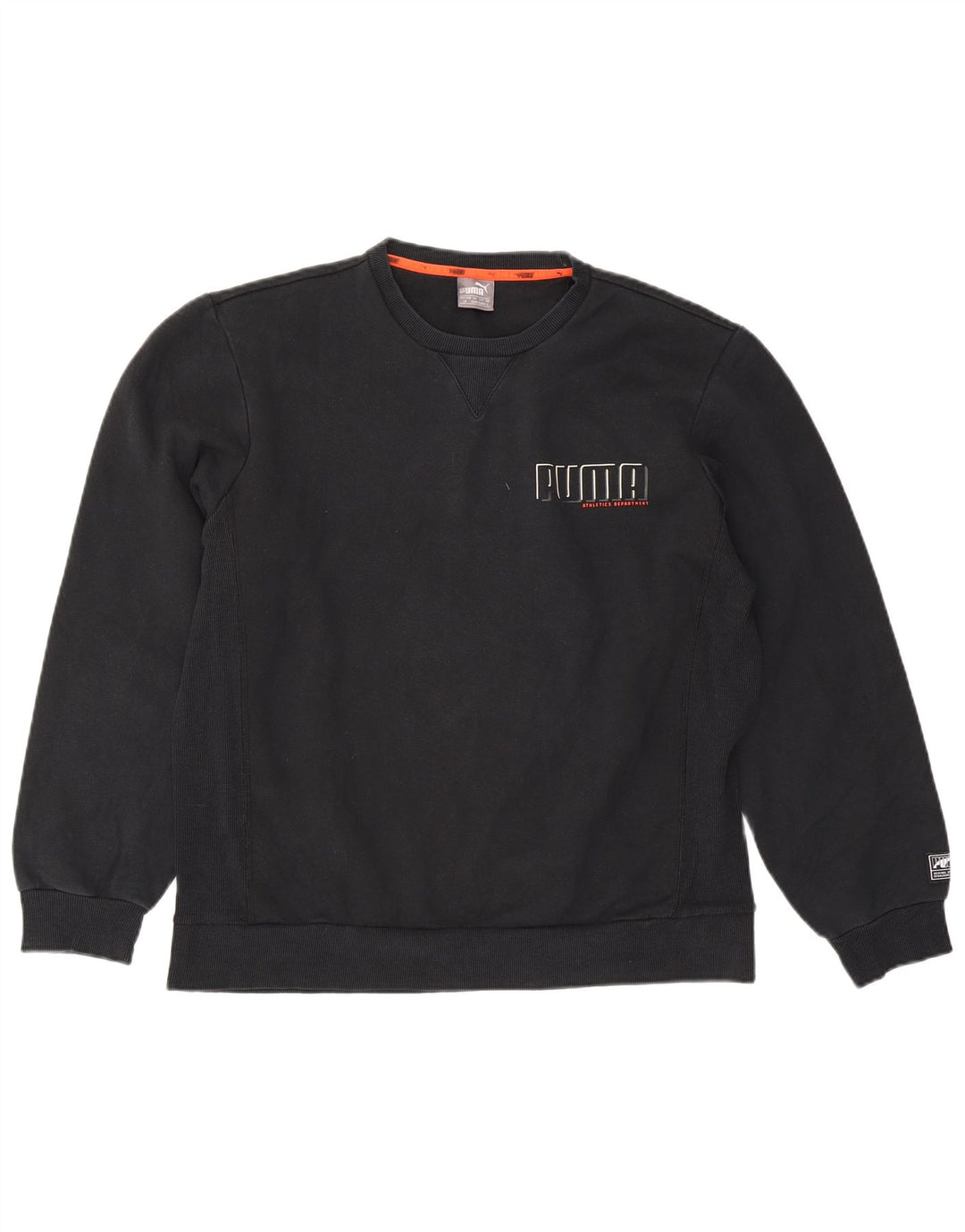 Puma Mens Graphic Moletom Jumper Grande Algodão Preto