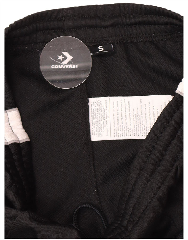 Calça de treino feminina Converse UK 8 pequena preta colorblock poliéster
