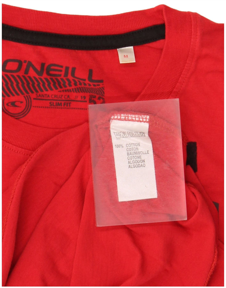O'Neill Mens Slim Fit Graphic Top Manga Longa Médio Algodão Vermelho