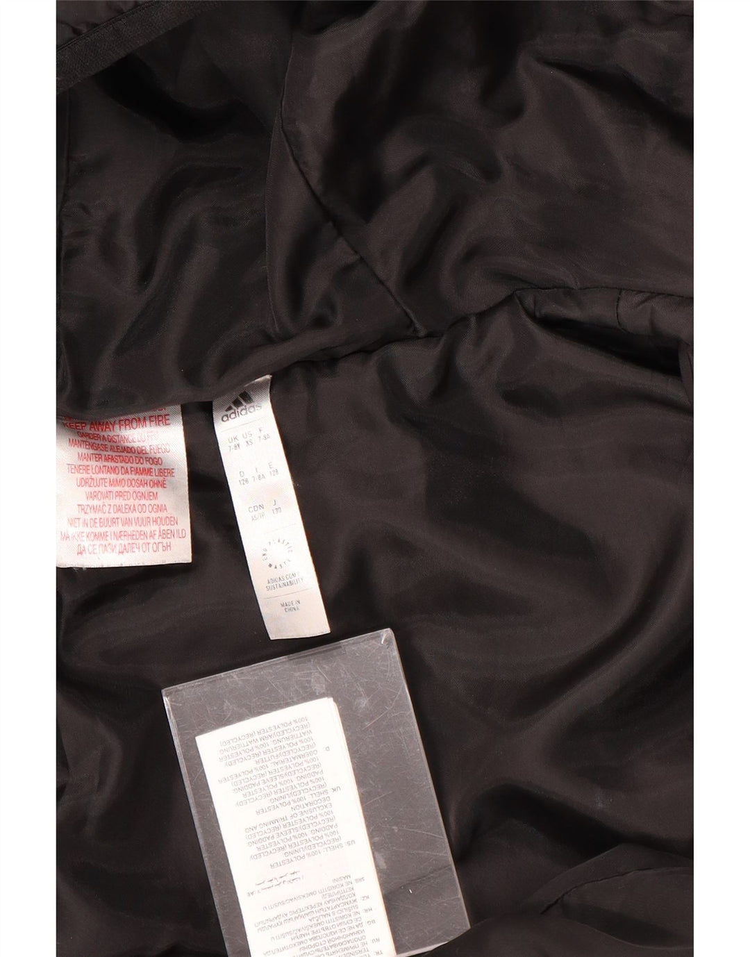 Jaqueta acolchoada com capuz para meninos ADIDAS 7-8 anos preto poliéster