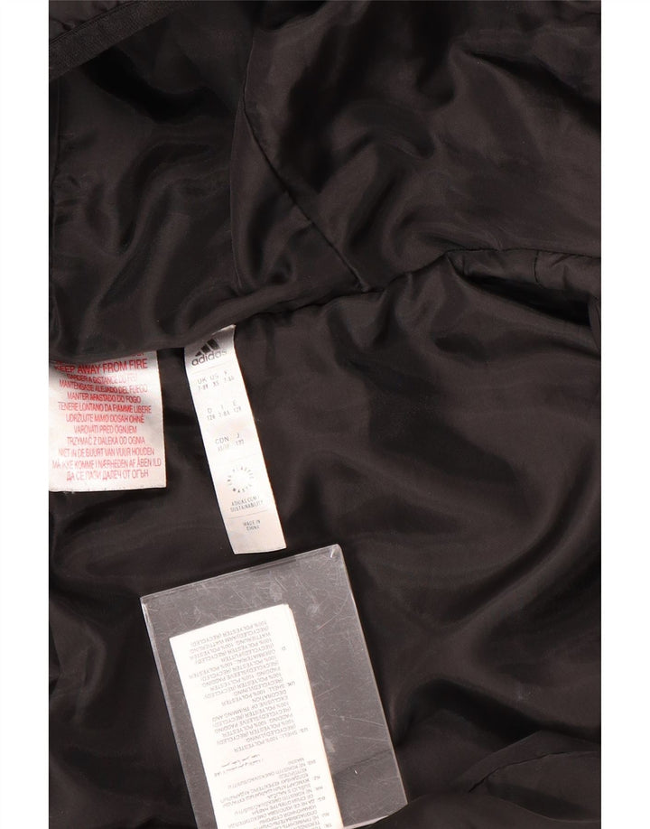 Jaqueta acolchoada com capuz para meninos ADIDAS 7-8 anos preto poliéster