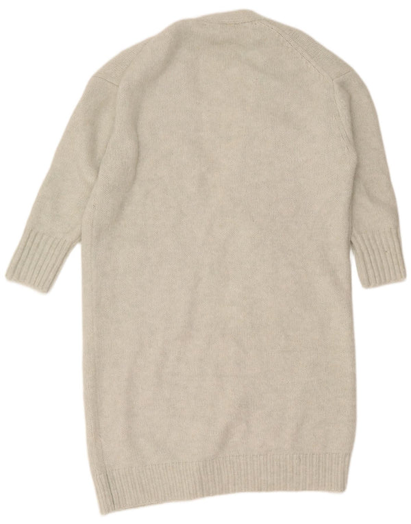 Suéter Zara feminino oversized longline aberto cardigan Reino Unido 6 XS cinza poliéster