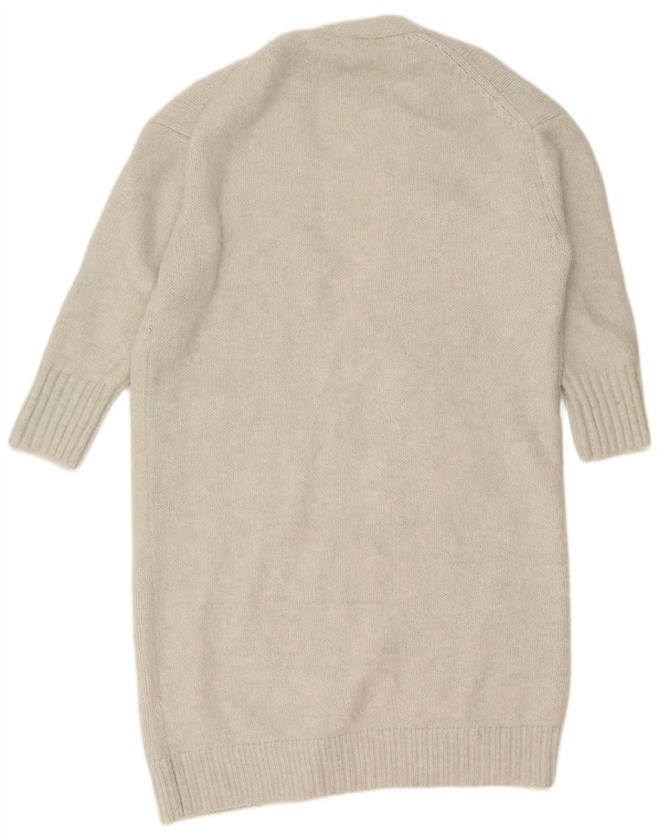 Suéter Zara feminino oversized longline aberto cardigan Reino Unido 6 XS cinza poliéster