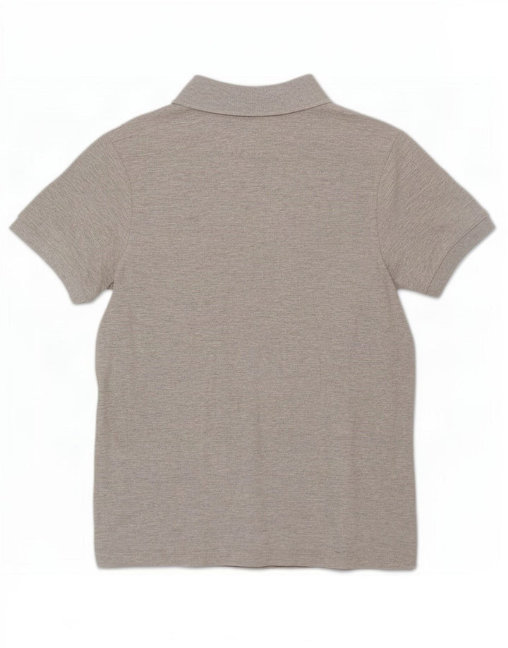 Camisa polo masculina Adidas algodão cinza médio