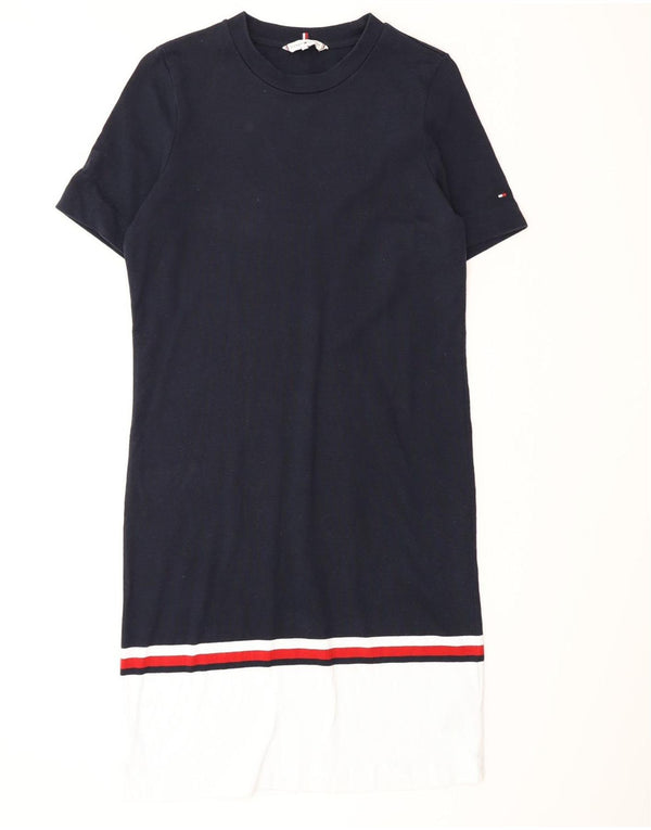 Tommy Hilfiger Womens T-Shirt Dress UK 10 Small Navy Blue Colourblock