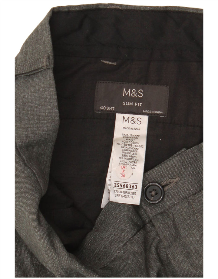 Calça Chino Masculina Slim Fit MARKS & SPENCER W40 L29 Poliéster Cinza