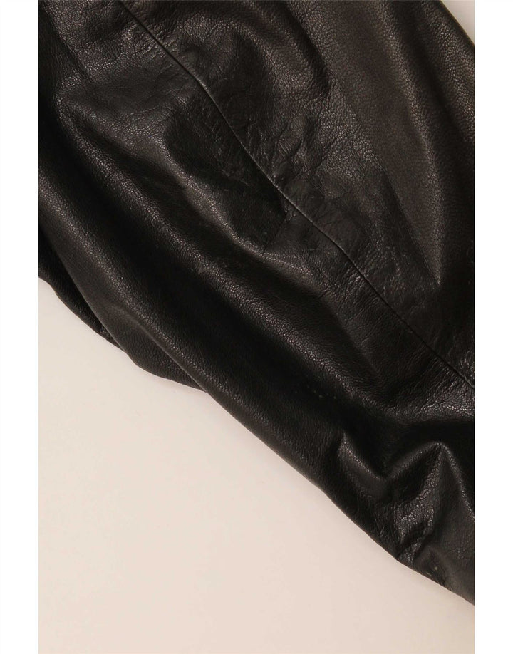 Jaqueta de couro masculina vintage UK 40 grande preta