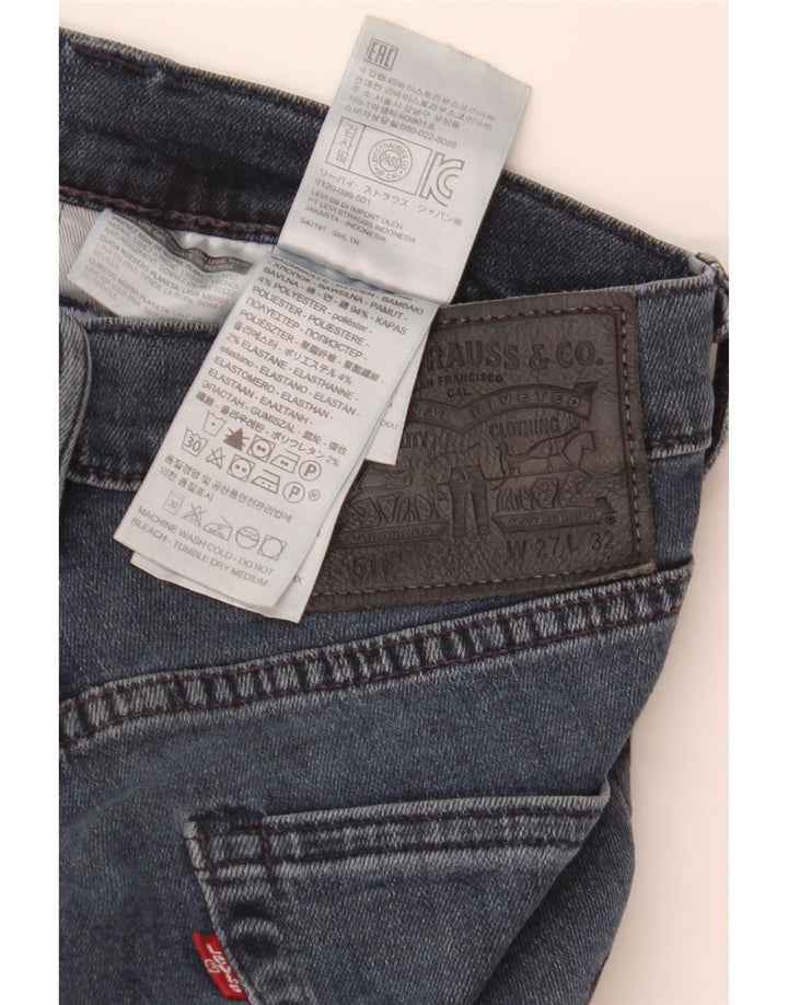 Levi's Masculino 511 Slim Jeans W27 L32 Azul Marinho Algodão