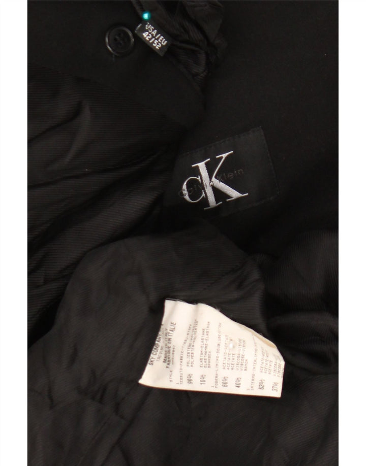 Jaqueta Blazer Masculina Calvin Klein com 3 Botões IT 52 XL Preto Poliéster