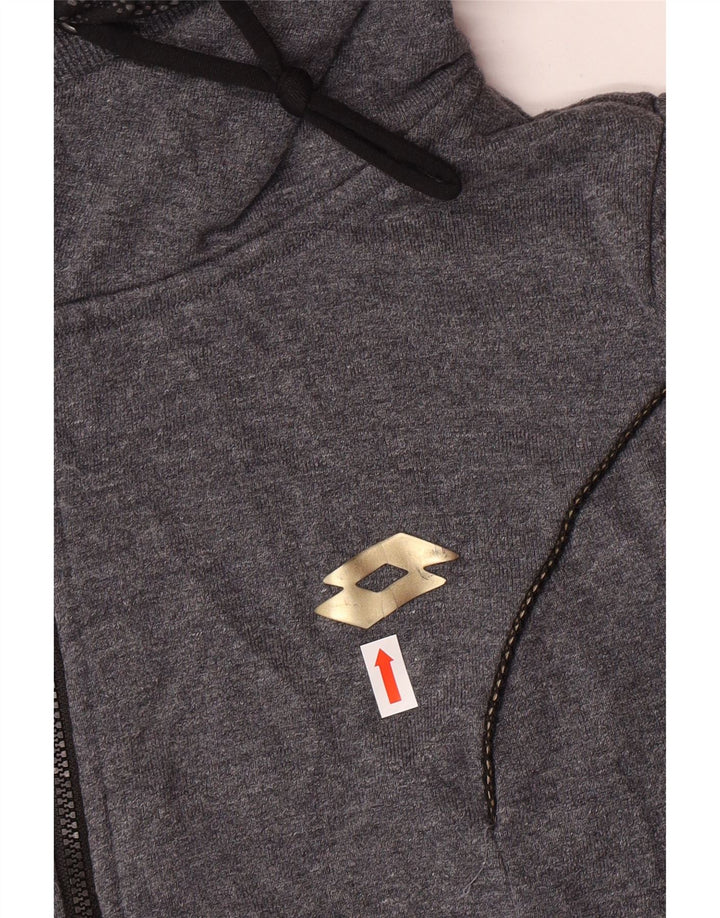 Suéter feminino com capuz e zíper LOTTO Reino Unido 16 grande cinza