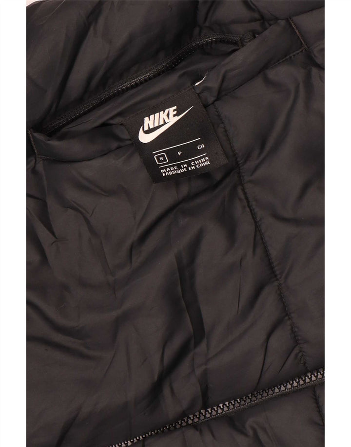 Jaqueta acolchoada reversível com capuz Nike feminina UK 10 pequena preta