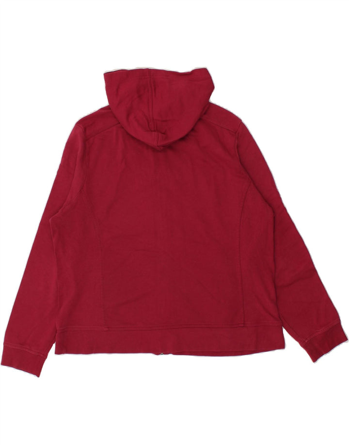 L.L.BEAN Womens Zip Hoodie Sweater UK 18 XL Burgundy Cotton Vintage L.L.Bean and Second-Hand L.L.Bean from Messina Hembry 